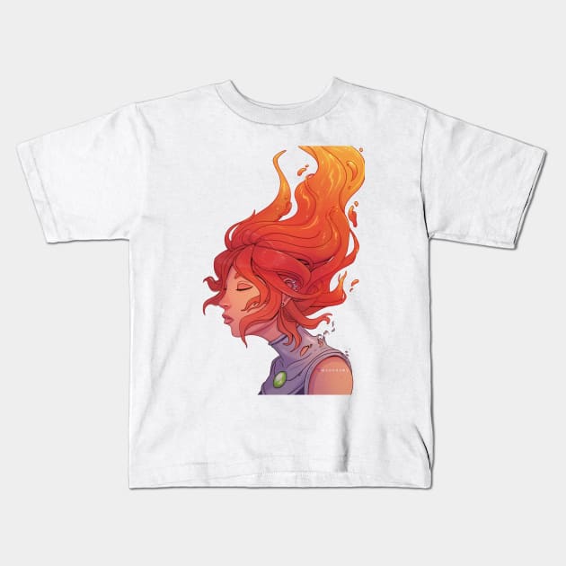 Starfire fan art Kids T-Shirt by Maodraws